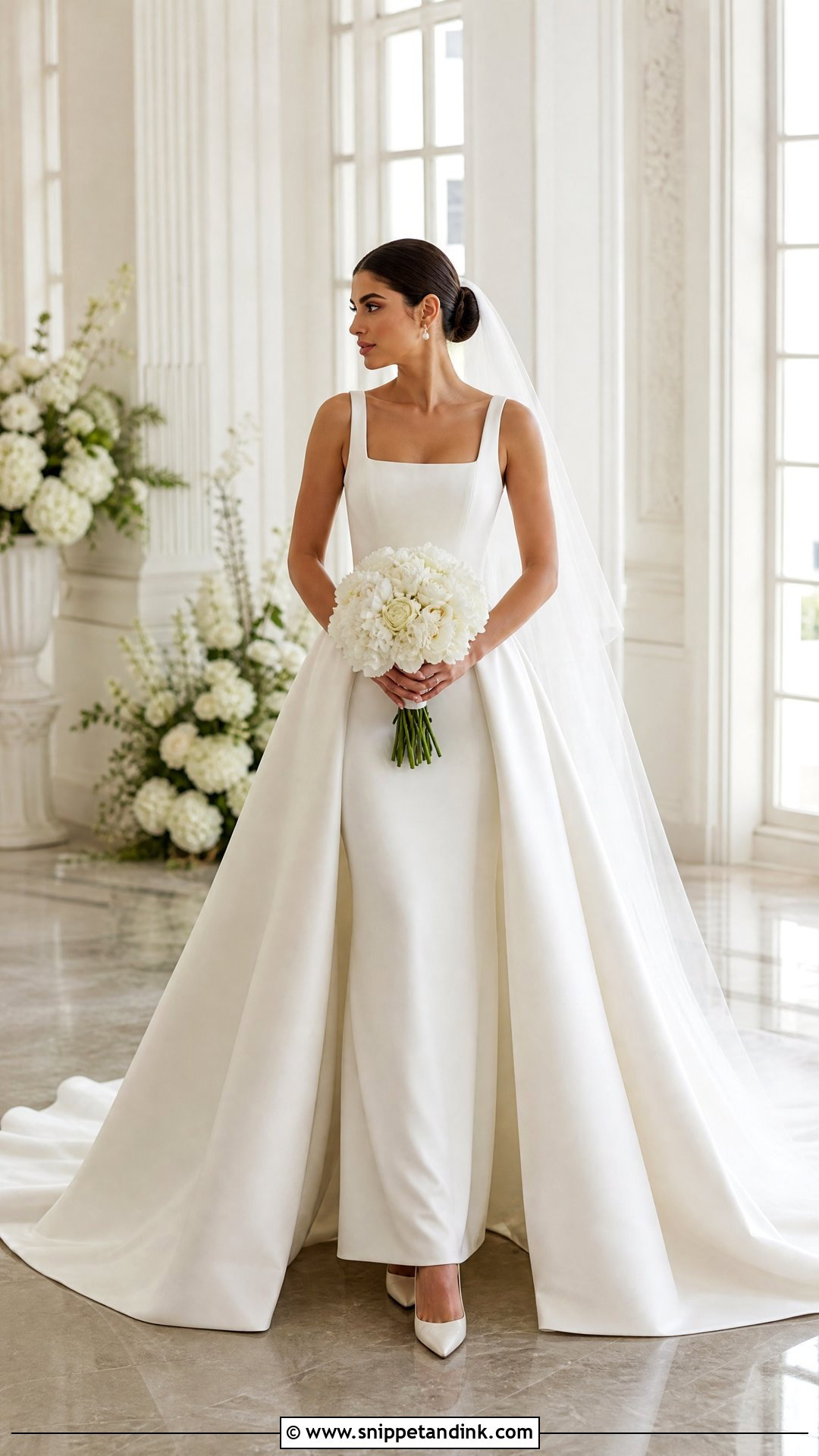 Classic Wedding Dress With Detachable Overskirt - Snippet and Ink - 25 Classic Bride Dress Ideas