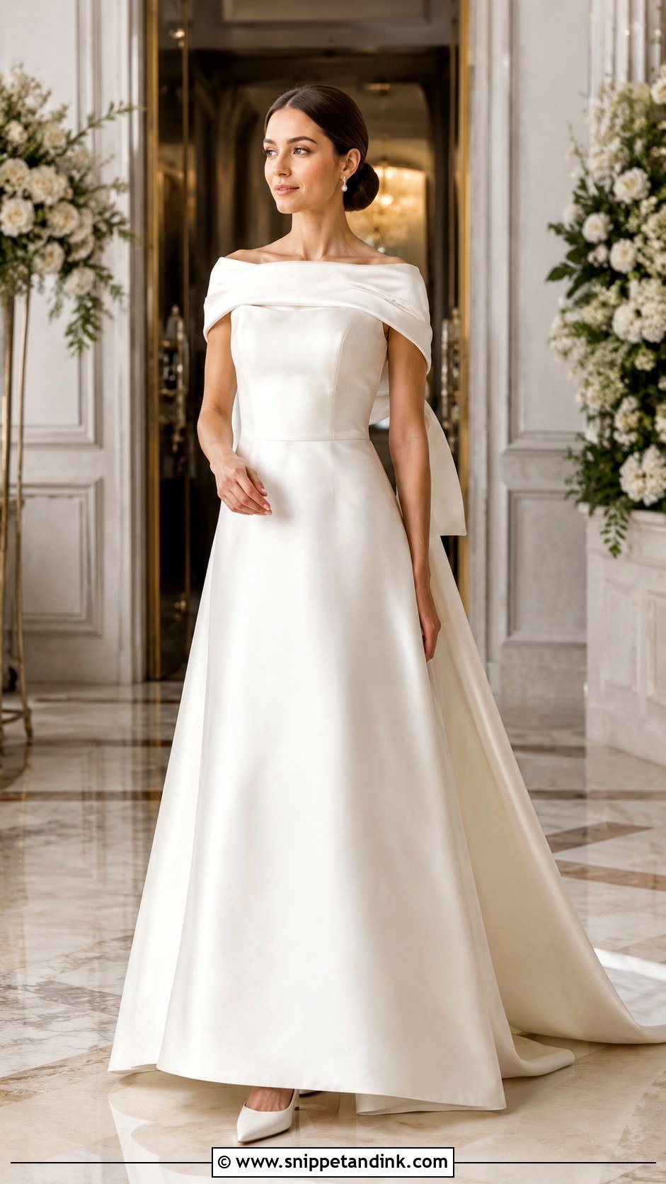 Classic Wedding Dress With Satin Scarf - Snippet and Ink - 30 Wedding Dress with Scarf Ideas