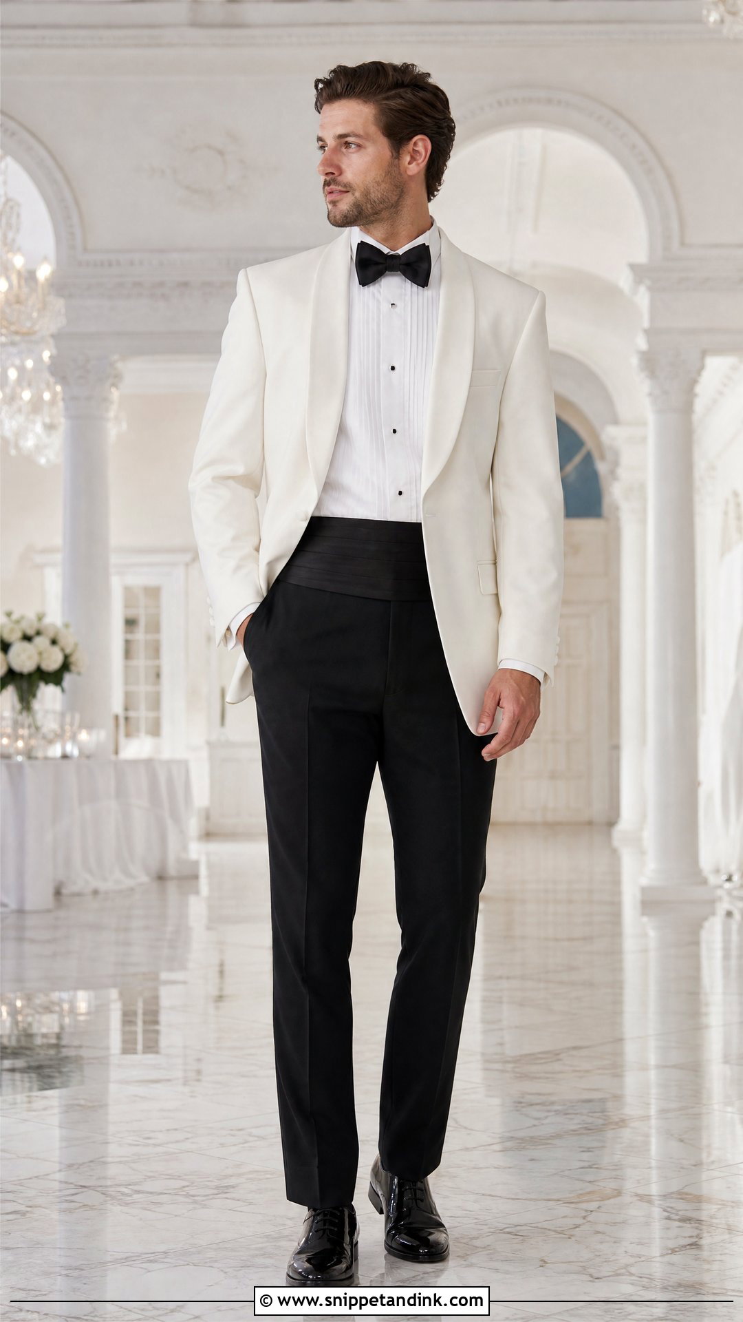Classic White Shawl Collar Wedding Tuxedo - Snippet and Ink - 20 White Dinner Jacket Wedding Ideas