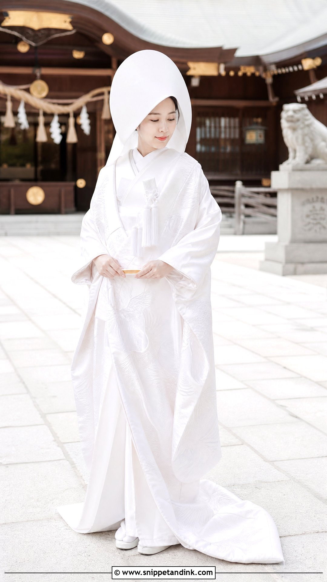Classic White Shiromuku With Wataboshi - Snippet and Ink - 20 Shiromuku Wedding Kimono Ideas