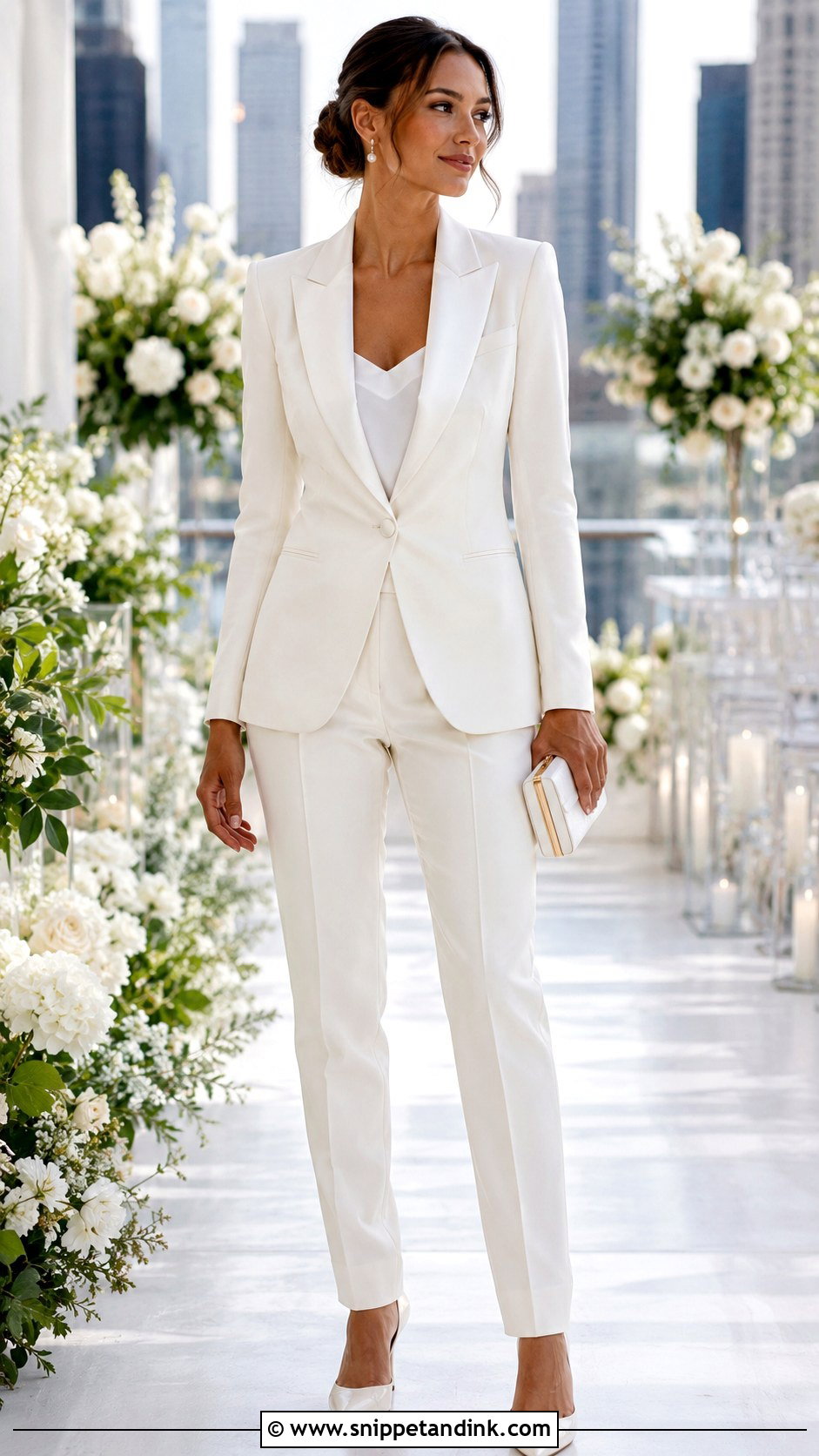 Classic White Tuxedo Wedding Suit - Snippet and Ink - 20 Wedding Suit Designs for Women