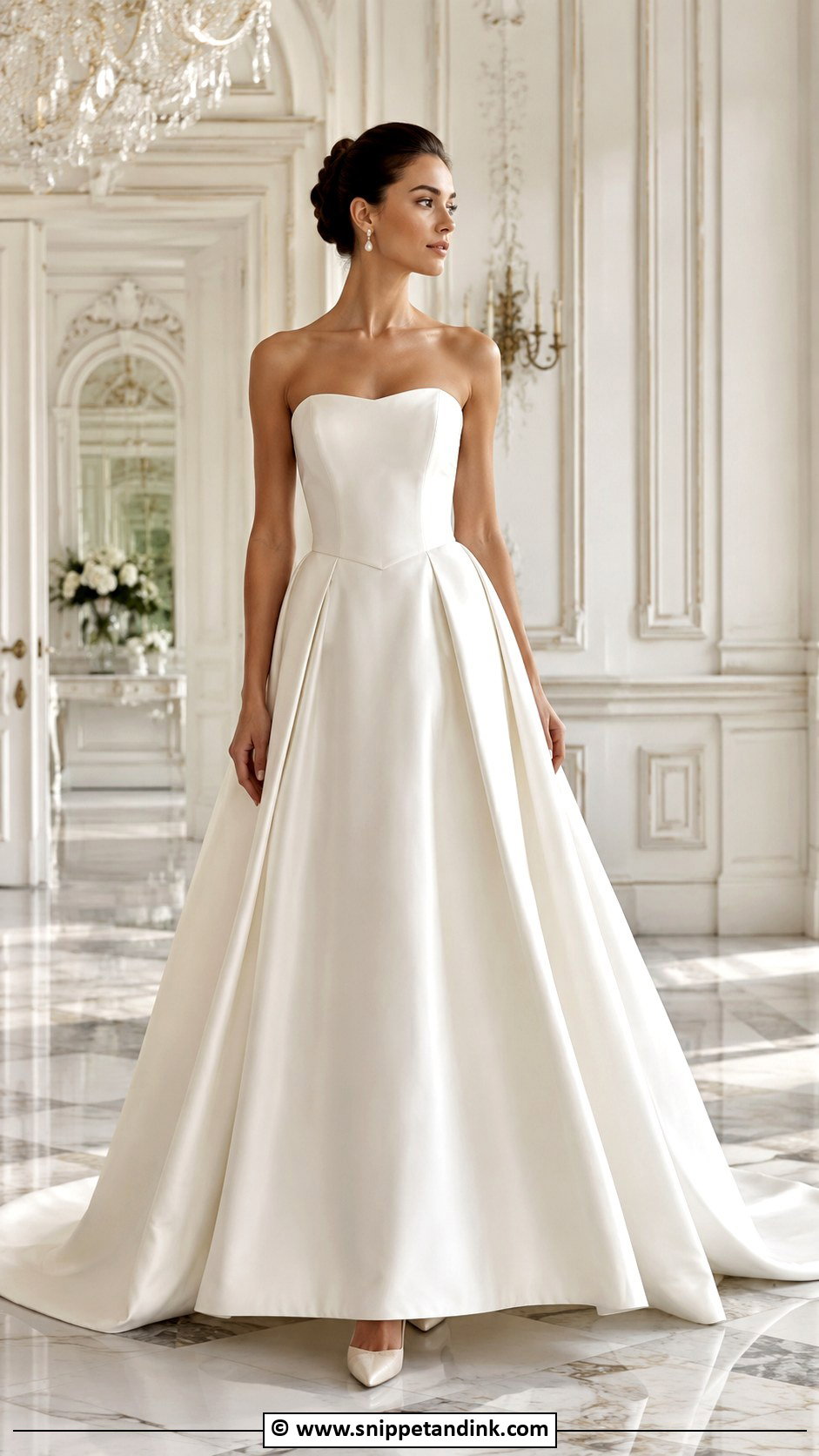 Clean Basque Waist Wedding Dress - Snippet and Ink - 25 Clean Wedding Dress Ideas