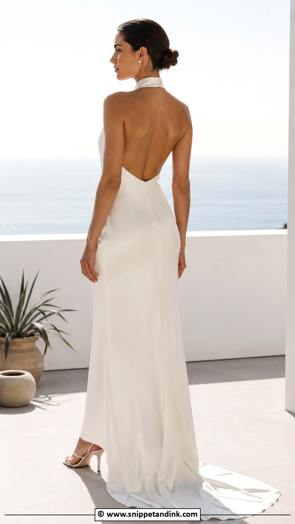 Clean Halter Wedding Dress - Snippet and Ink - 25 Clean Wedding Dress Ideas