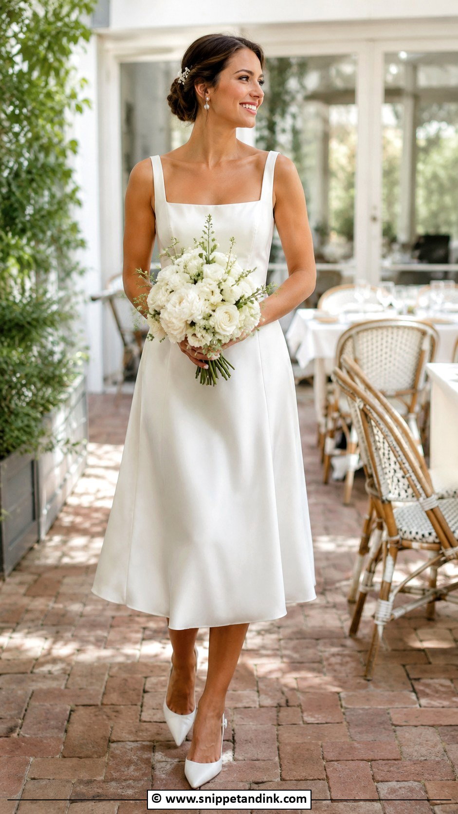 Clean Midi Wedding Dress - Snippet and Ink - 25 Clean Wedding Dress Ideas