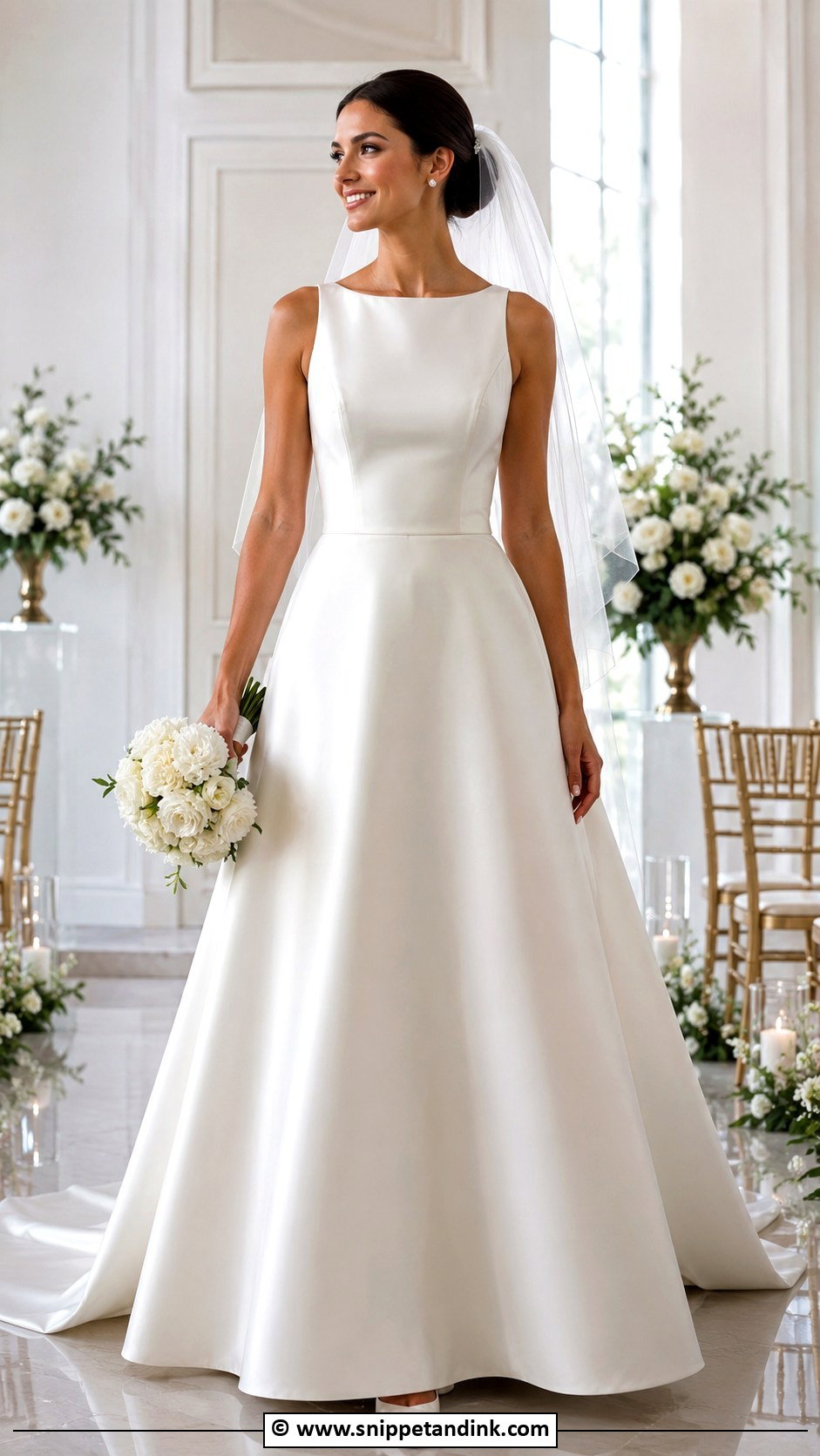 Clean Satin A Line Wedding Dress - Snippet and Ink - 25 Clean Wedding Dress Ideas