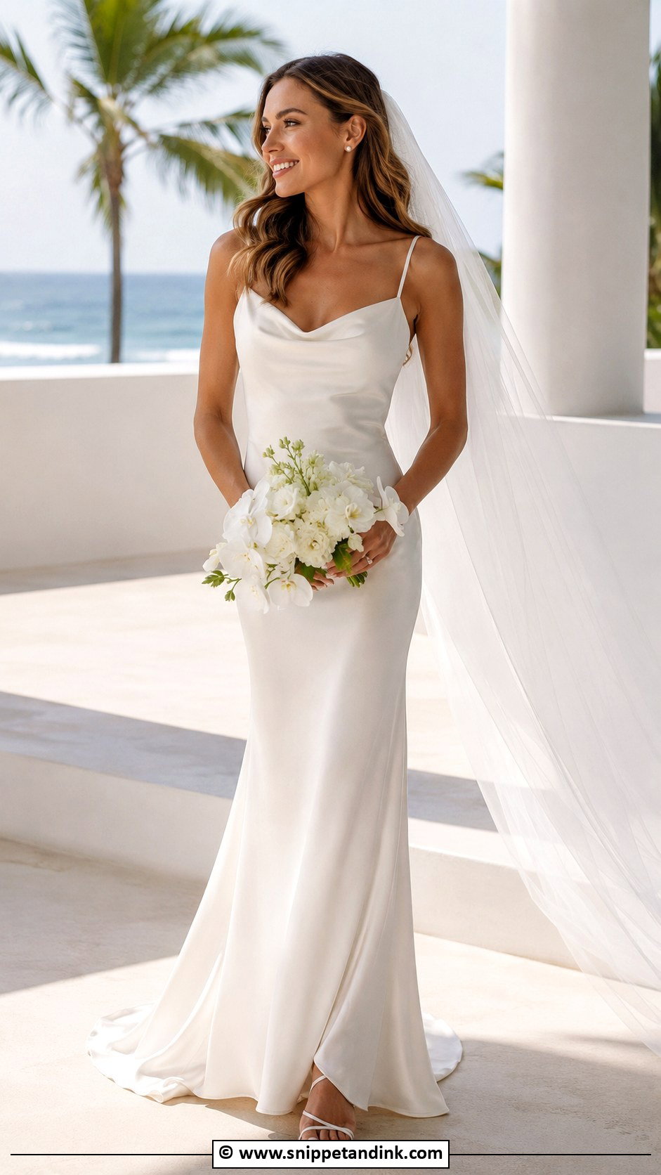 Clean Spaghetti Strap Slip Wedding Dress - Snippet and Ink - 25 Clean Wedding Dress Ideas