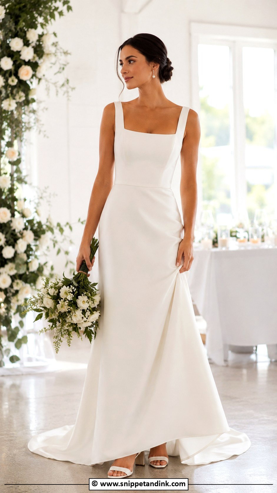 Clean Square Neck Wedding Dress - Snippet and Ink - 25 Clean Wedding Dress Ideas
