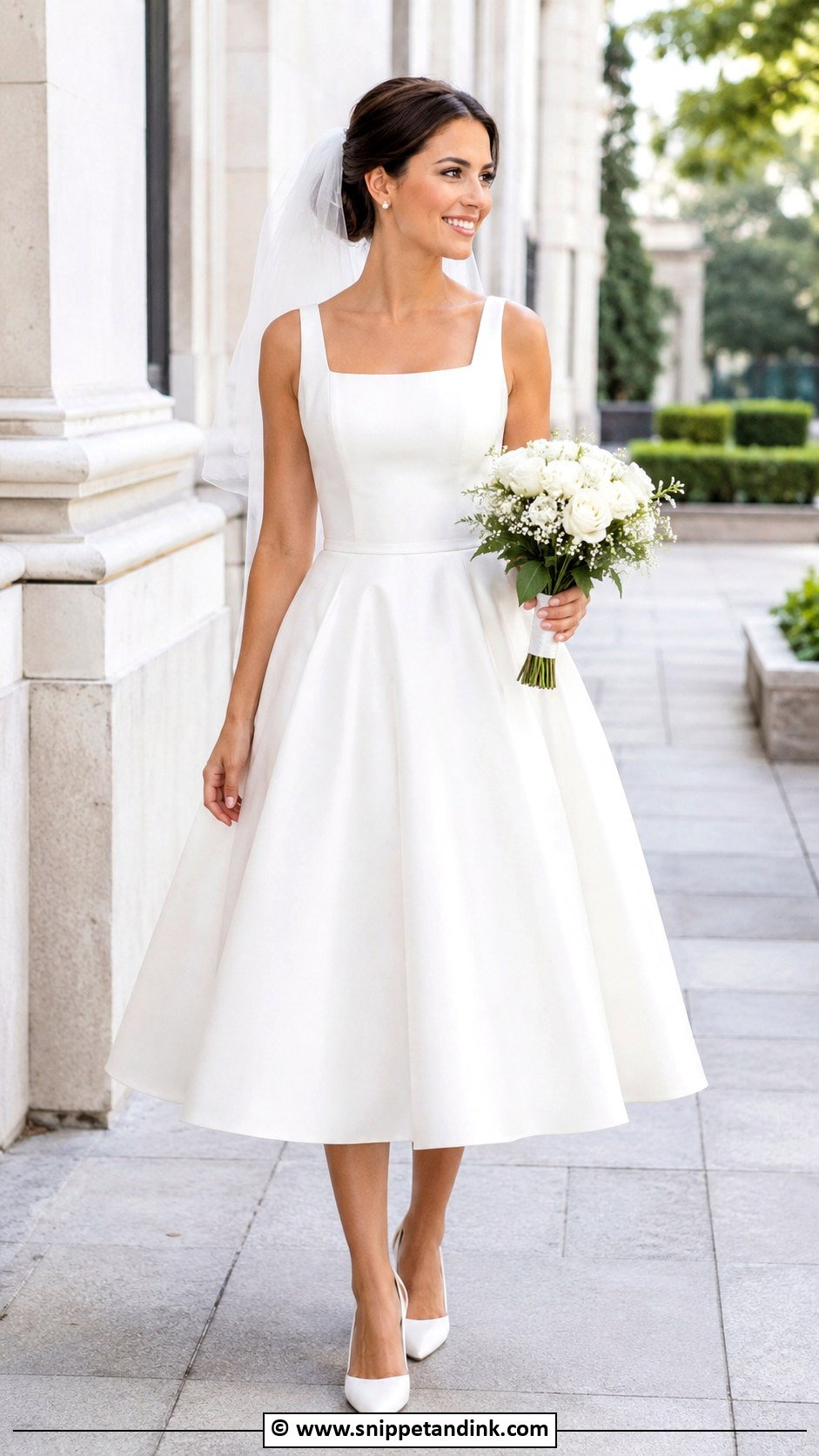 Clean Tea Length Wedding Dress - Snippet and Ink - 25 Clean Wedding Dress Ideas