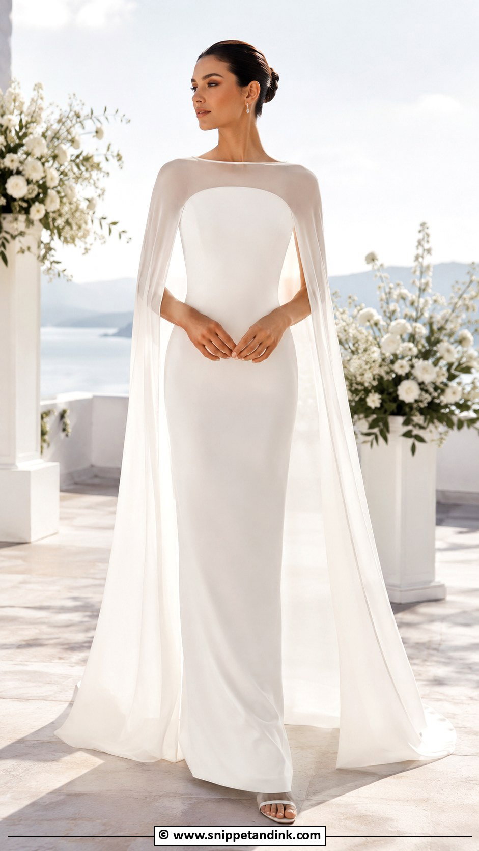 Clean Wedding Dress With Cape - Snippet and Ink - 25 Clean Wedding Dress Ideas