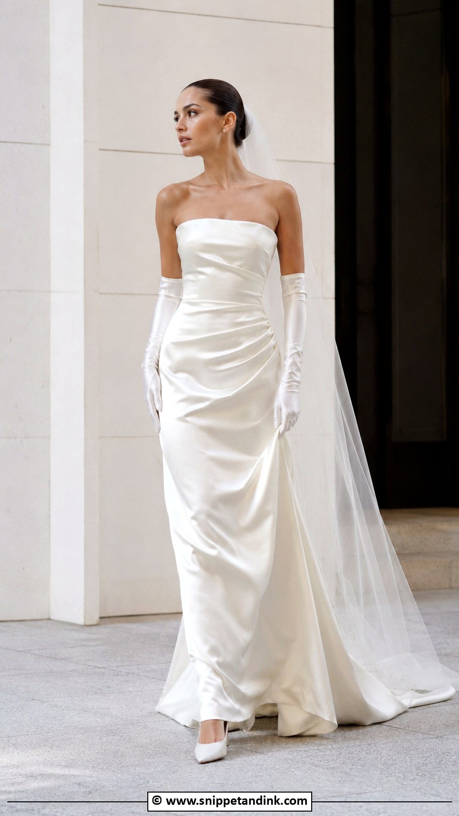 Clean Wedding Dress With Gloves - Snippet and Ink - 25 Clean Wedding Dress Ideas