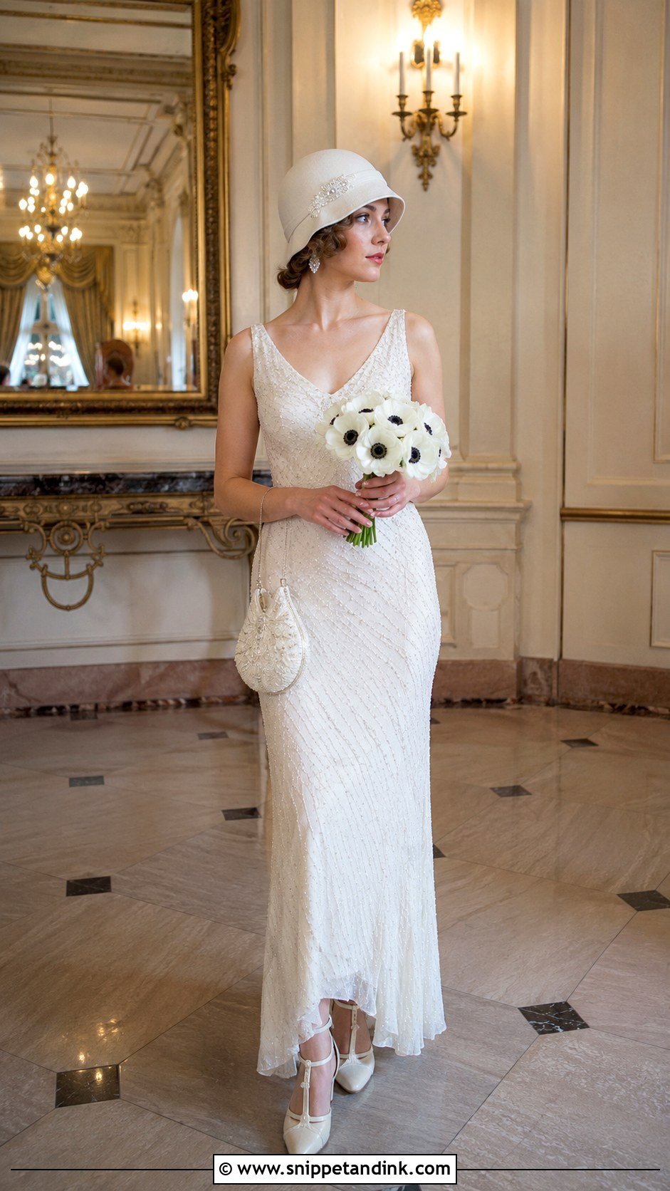 Cloche Bride Hat With Vintage Gown - Snippet and Ink - 20 Bride with Hat Ideas