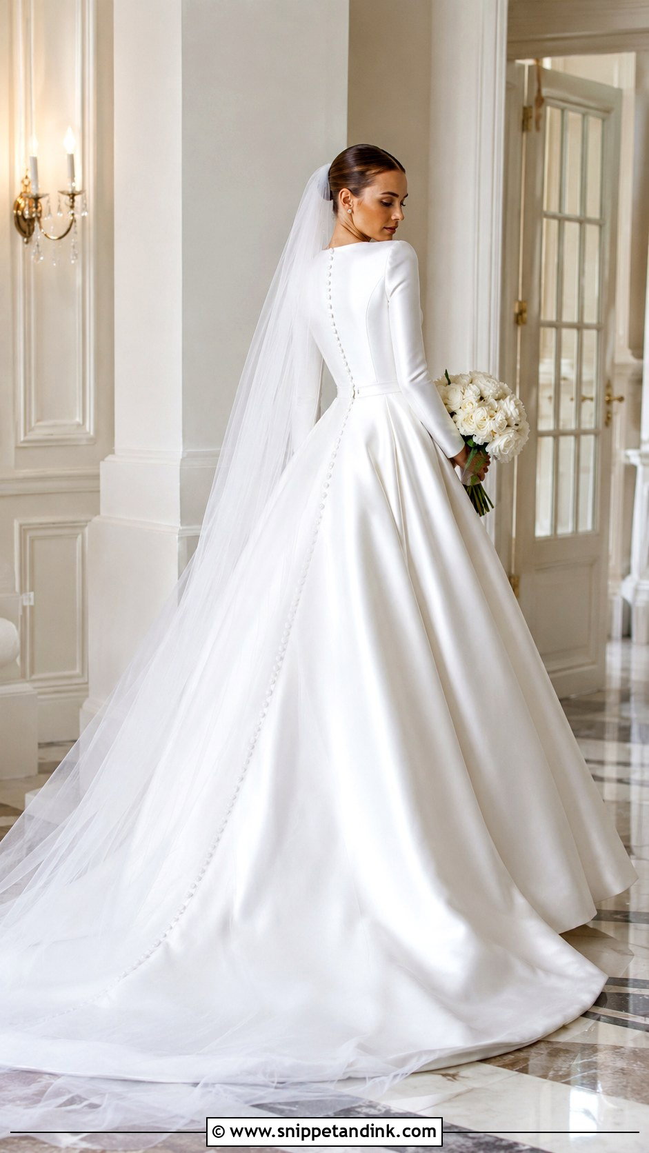 Closed Back Satin Ball Gown Wedding Dress - Snippet and Ink - 20 Closed Wedding Dress Ideas