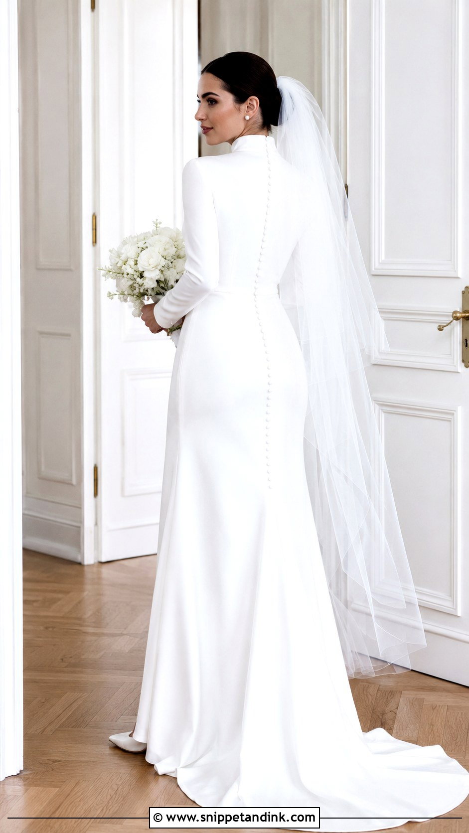 Closed Back Wedding Dress With Button Detail - Snippet and Ink - 20 Closed Wedding Dress Ideas