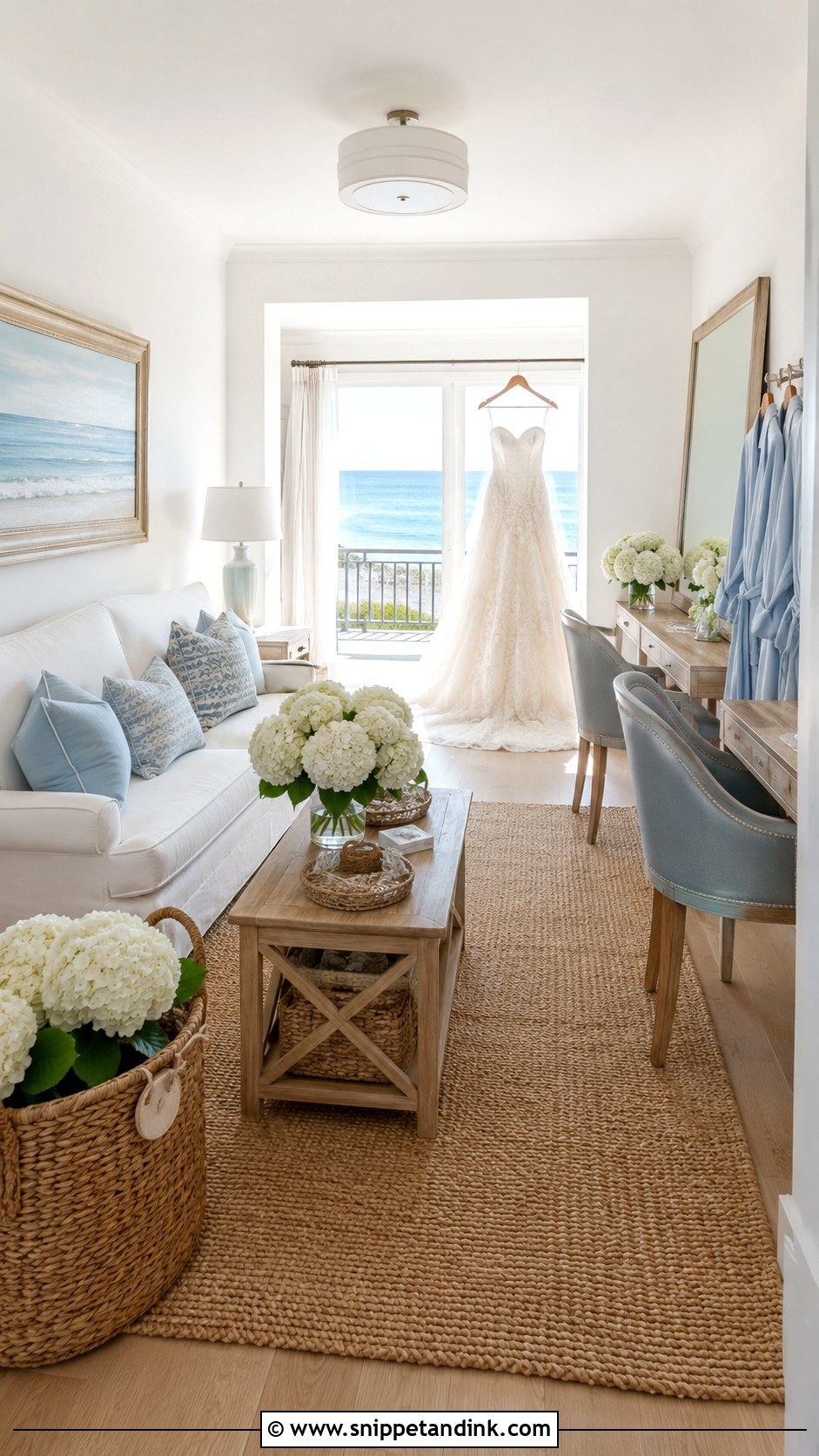 Coastal Bridal Suite - Snippet and Ink - 20 Bride Suite Ideas