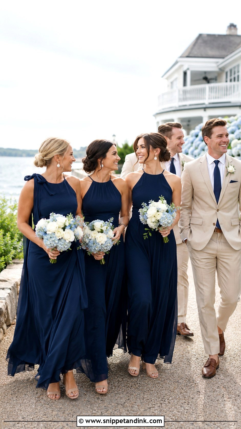 Coastal Navy Bridal Party - Snippet and Ink - 20 Navy Bridal Parties Ideas