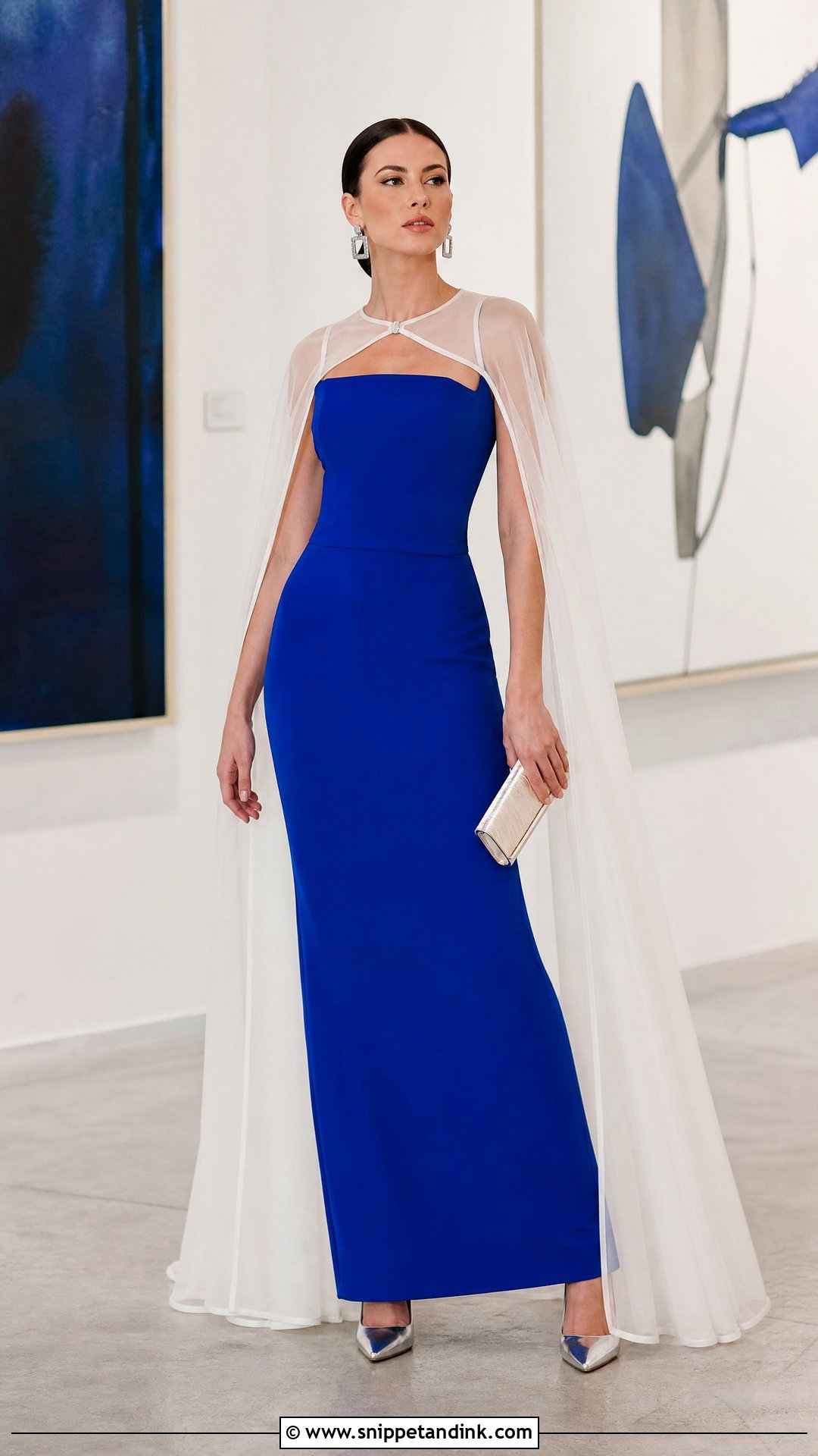 Cobalt Blue Bridal Column Dress - Snippet and Ink - 20 Blue Bride Ideas
