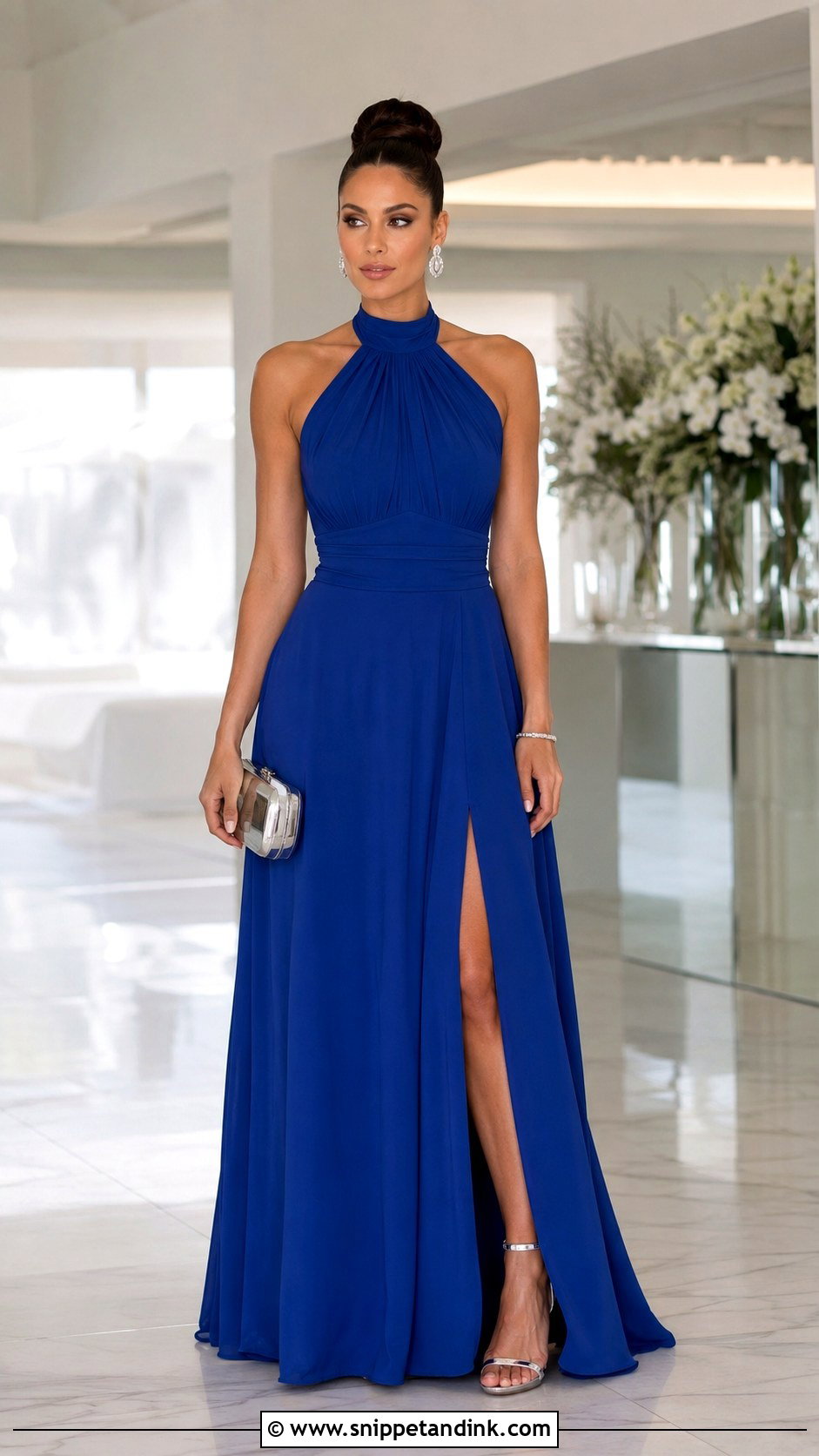 Cobalt Blue Halter Gown - Snippet and Ink - 20 Modern Gown Ideas