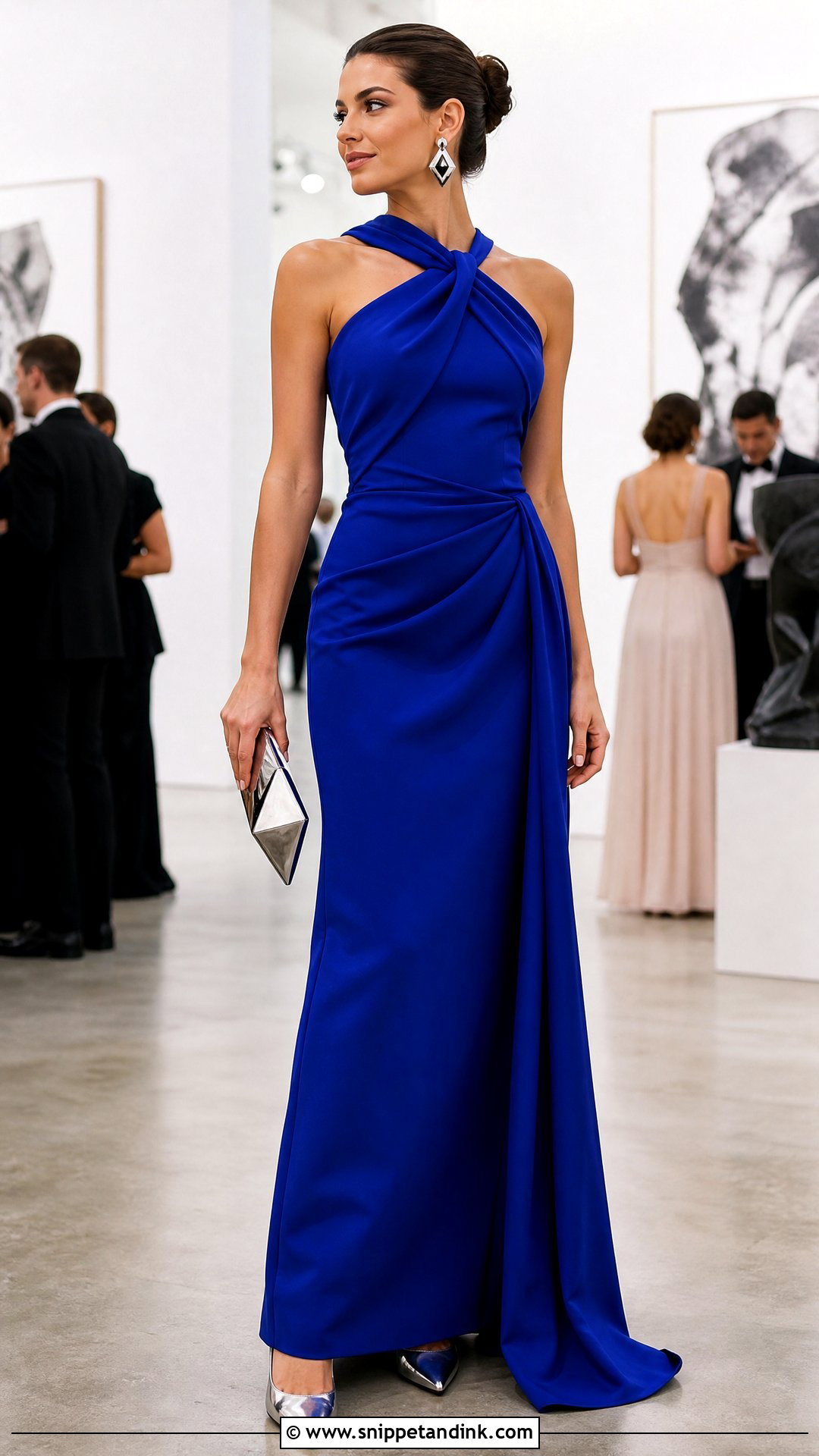 Cobalt Blue Sculptural Gown For A Funky Formal Wedding - Snippet and Ink - 20 Funky Formal Wedding Attire Ideas