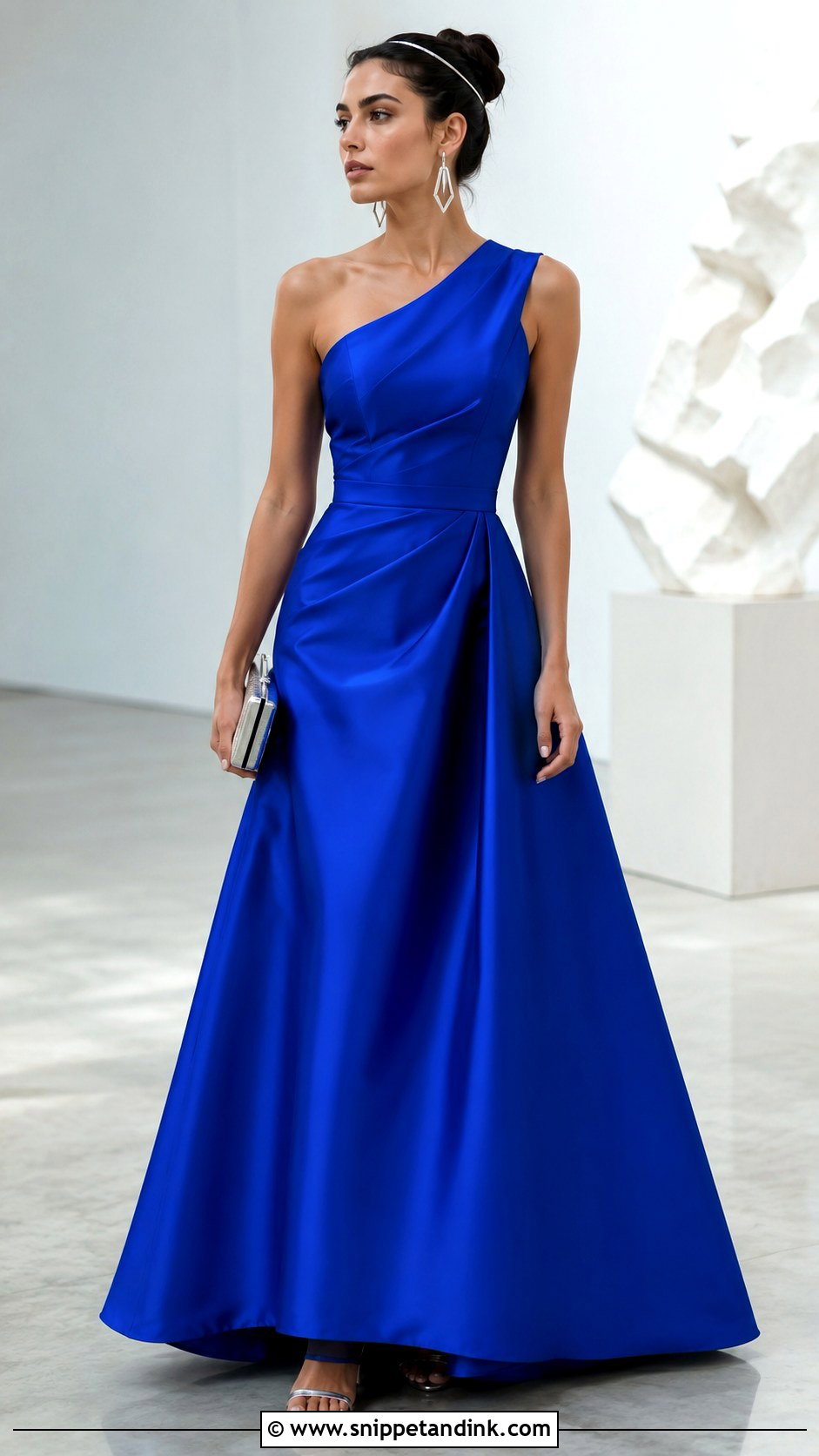 Cobalt Blue Wedding Dress With Silver Jewelry - Snippet and Ink - 20 Colorful Wedding Dresses