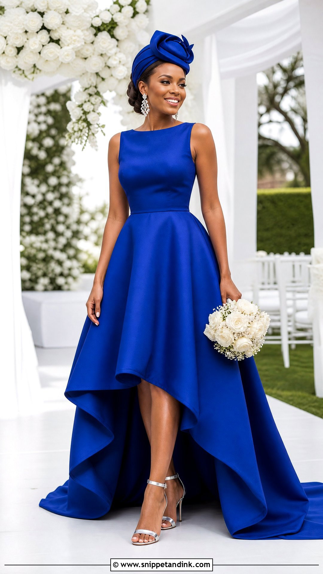 Cobalt Sotho Wedding Dress With High Low Skirt - Snippet and Ink - 20 Sotho Wedding Dress Ideas