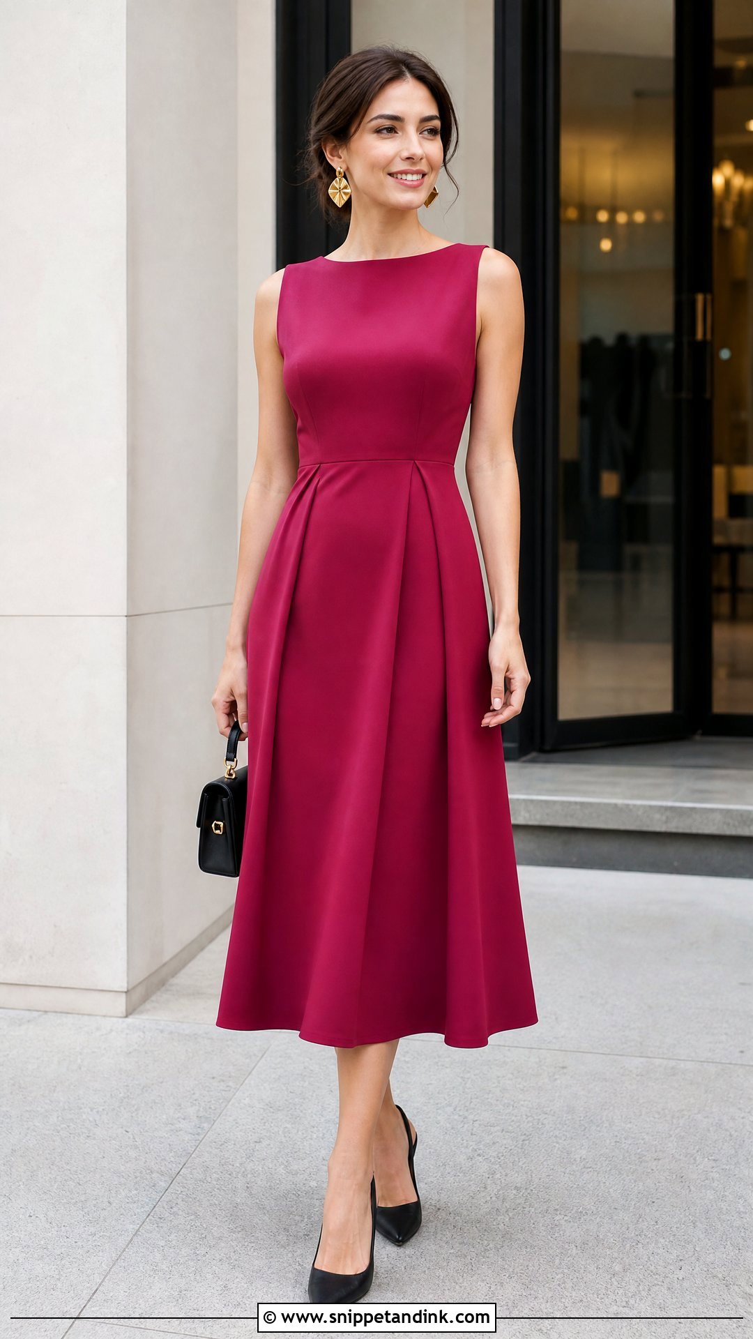 Cocktail Midi Dress With Slingback Heels - Snippet and Ink - 20 Wedding Event Dresses