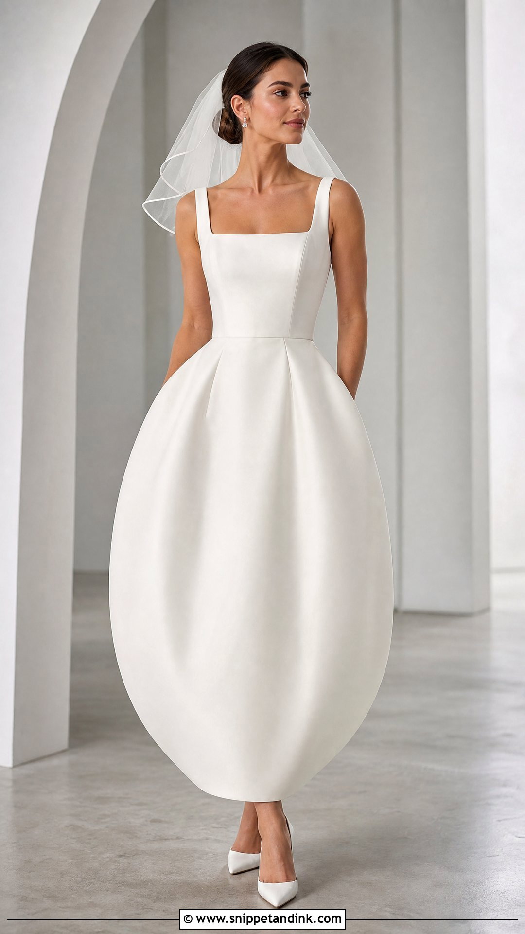 Cocoon Skirt Wedding Dress - Snippet and Ink - 20 Sculptural Wedding Dress Ideas