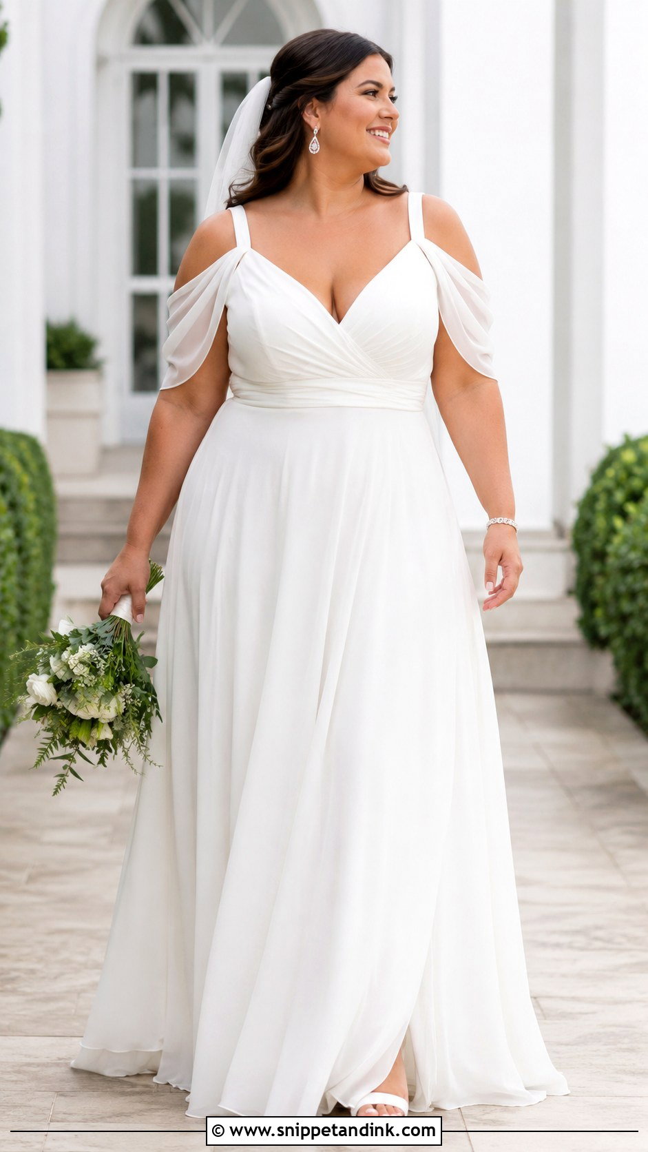 Cold Shoulder Sleeve Wedding Dress - Snippet and Ink - 20 Curvy Wedding Dress Sleeves
