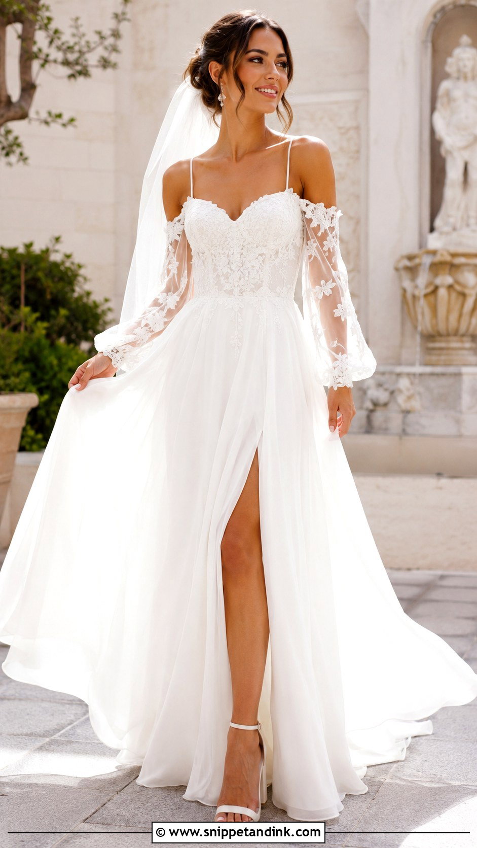 Cold Shoulder Sleeves for a Wedding Dress - Snippet and Ink - 20 Adding Sleeves to Wedding Dress