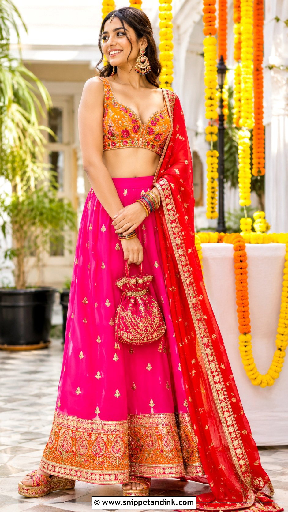 Color Block Lehenga Baraat Outfit - Snippet and Ink - 20 Baraat Outfits for Sisters