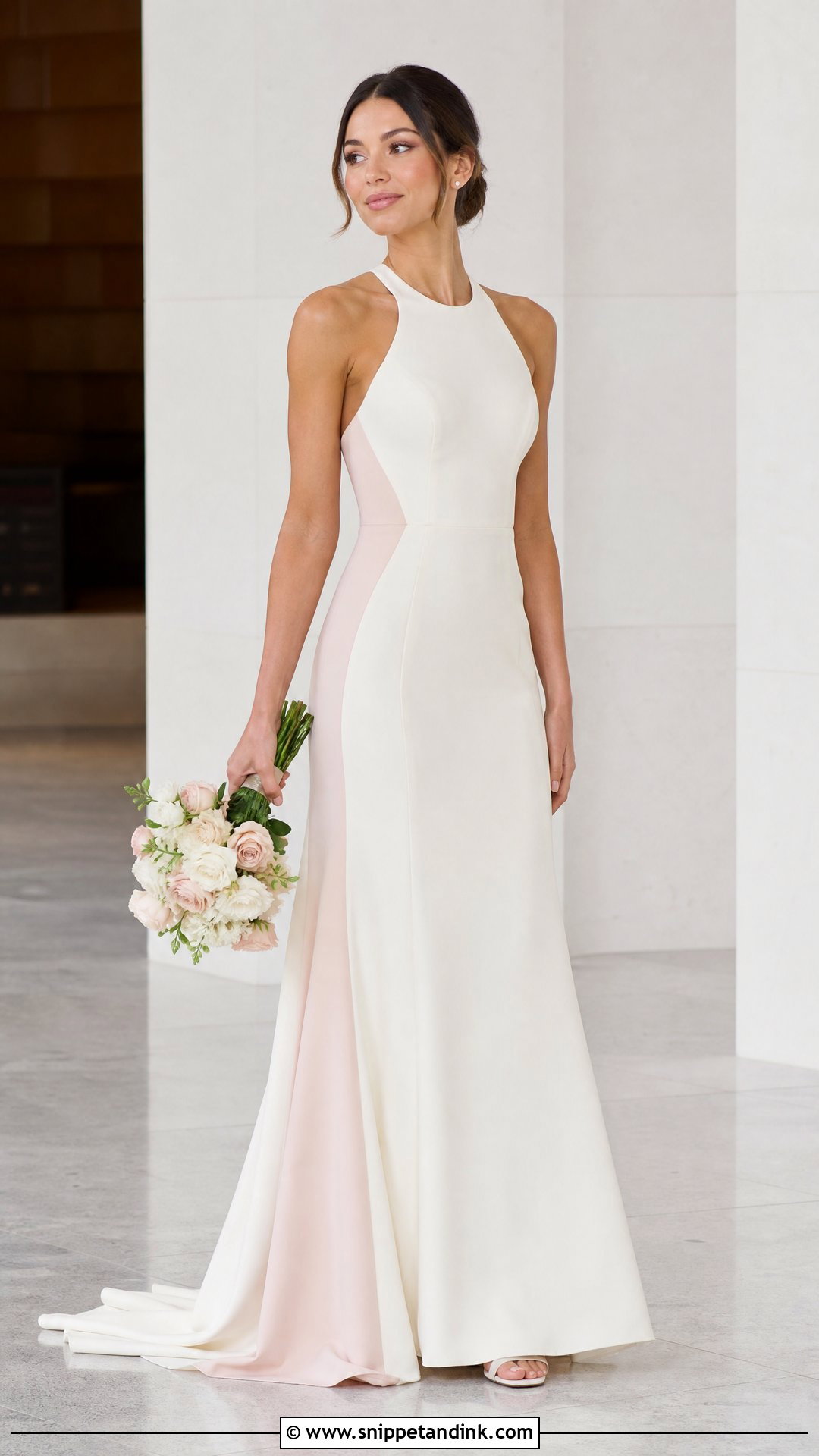 Color Block Wedding Dress With Minimal Jewelry - Snippet and Ink - 25 Quirky Wedding Dress Ideas