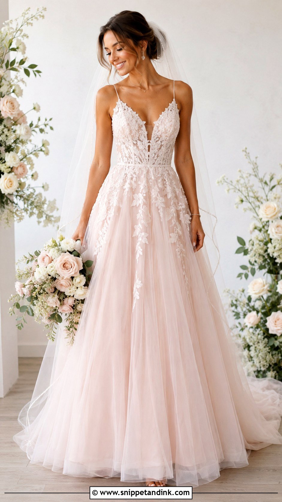 Colored Bridal Gown Look - Snippet and Ink - 30 Bridal Wear Ideas