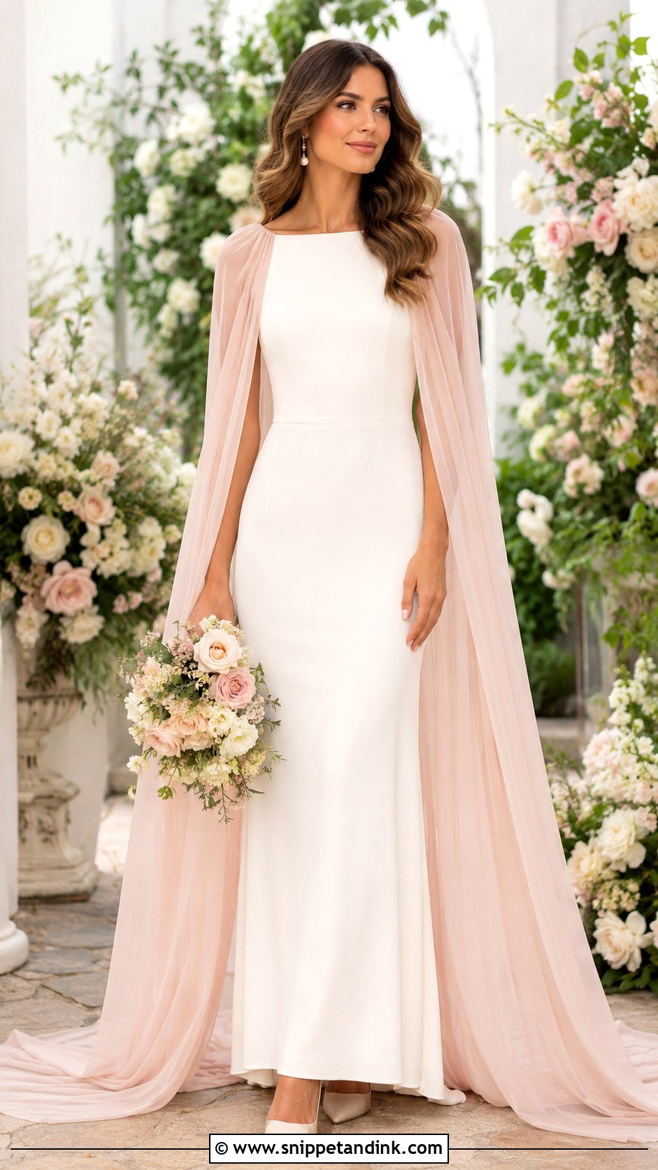 Colored Cape Wedding Dress - Snippet and Ink - 30 Wedding Dress with Cape Ideas