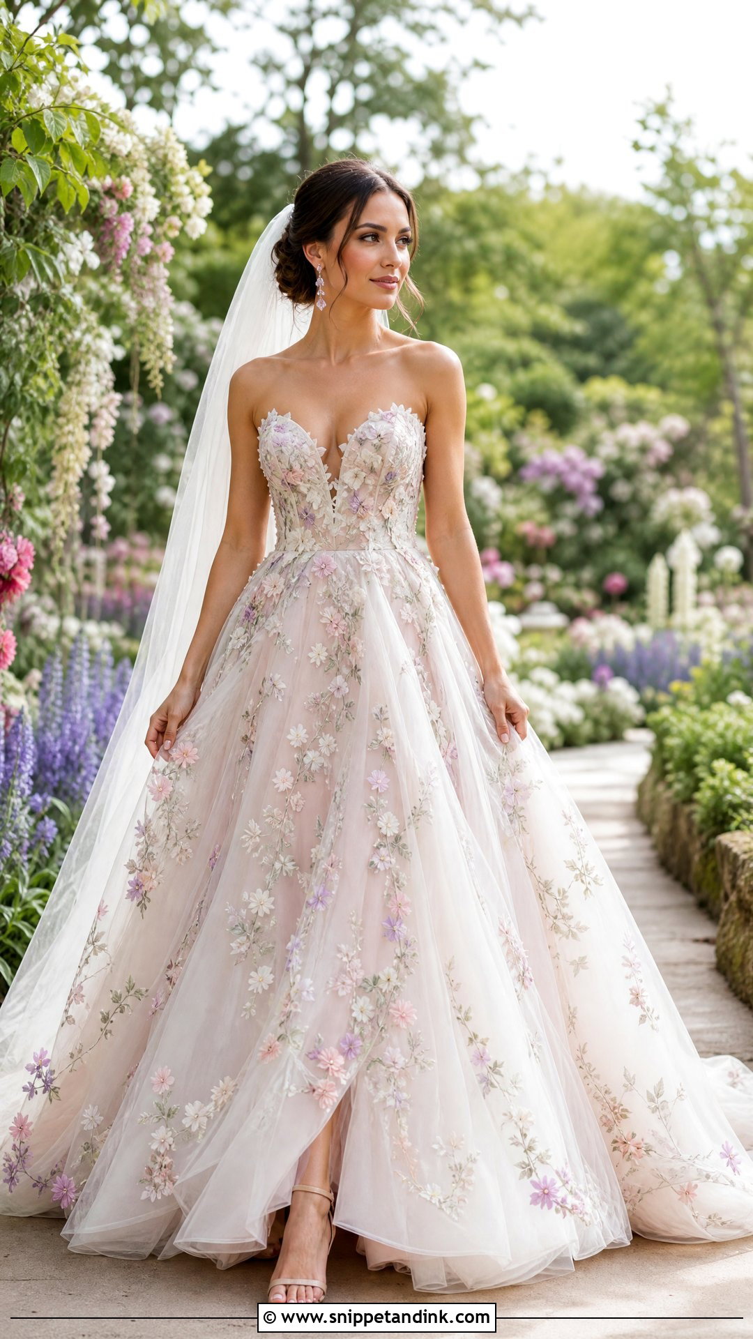 Colored Floral Ball Gown Wedding Dress - Snippet and Ink - 20 Huge Wedding Dress Ideas