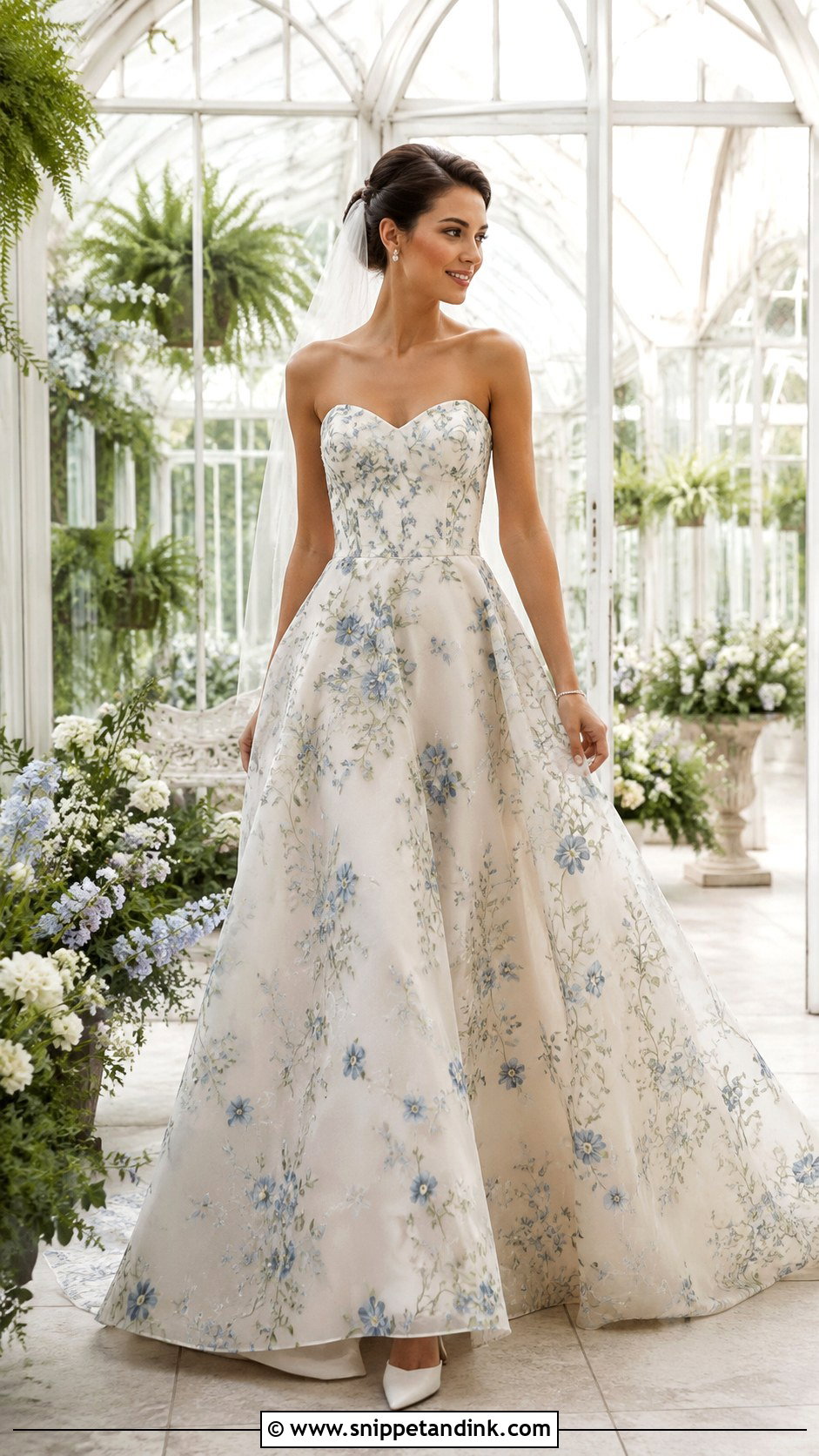 Colored Floral Bridal Gown - Snippet and Ink - 20 Modern Bridal Gowns