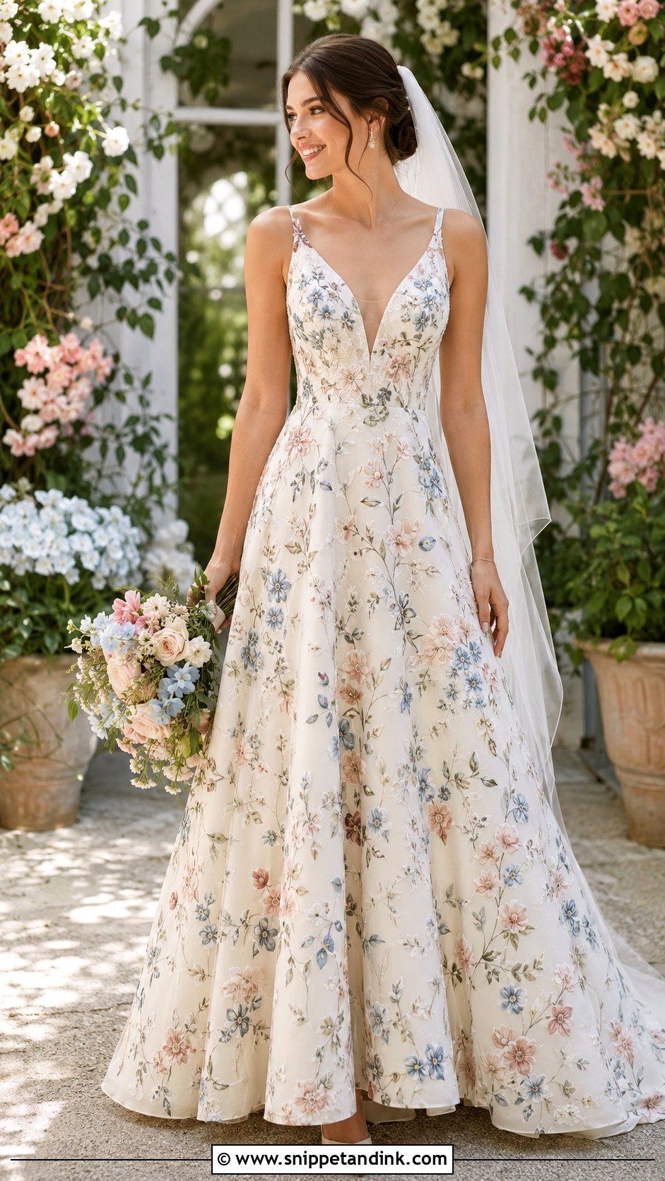 Colored Floral Wedding Dress - Snippet and Ink - 20 Modern Bride Dress Ideas