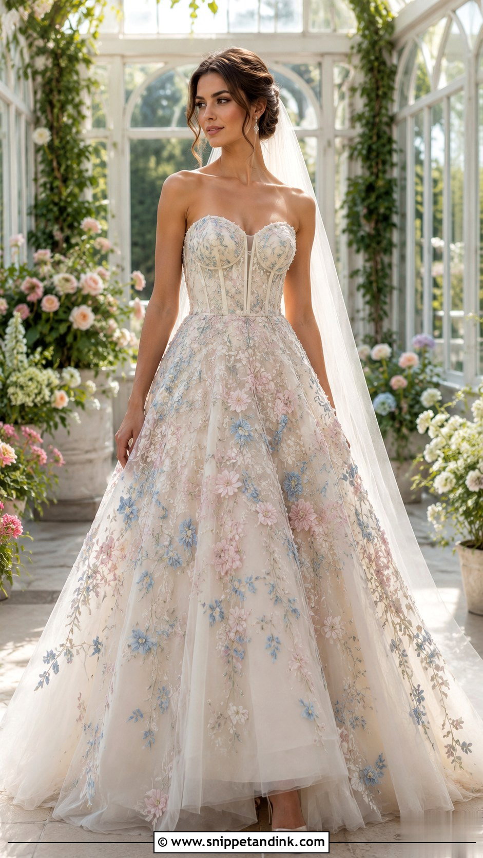 Colored Floral Wedding Dress - Snippet and Ink - 20 Expensive Wedding Dresses