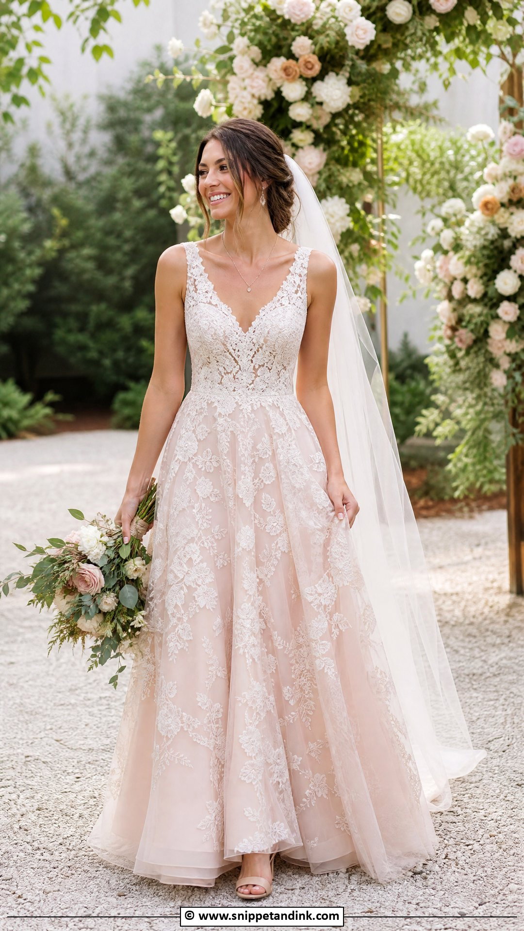 Colored Lace Wedding Dress - Snippet and Ink - 35 Lace Wedding Dress Ideas