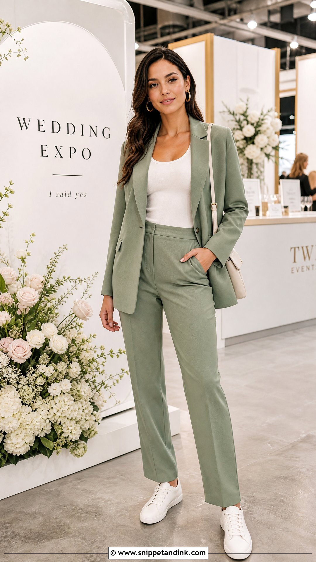 Colored Pantsuit Wedding Expo Outfit - Snippet and Ink - 20 Wedding Expo Outfit Ideas