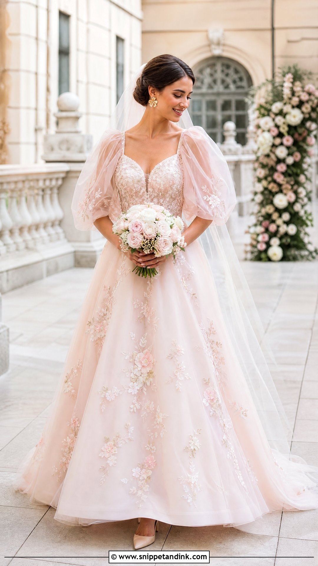 Colored Poofy Sleeve Wedding Dress - Snippet and Ink - 20 Poofy Sleeve Wedding Dress Ideas