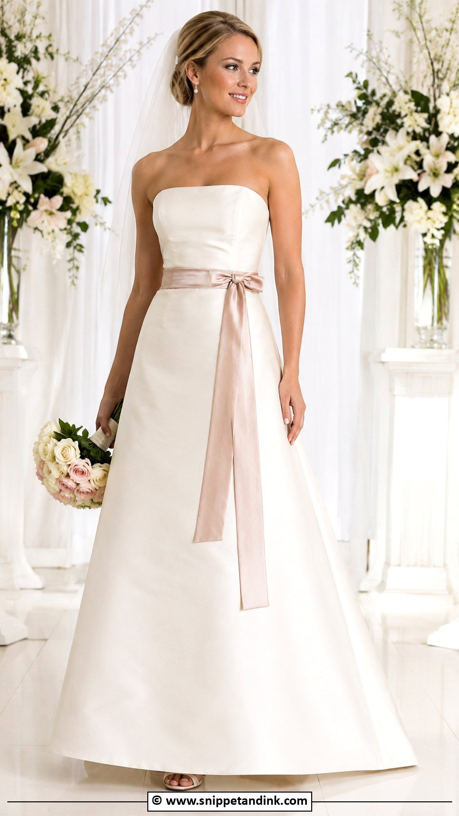 Colored Sash Wedding Dress - Snippet and Ink - 30 2000s Wedding Dress Ideas