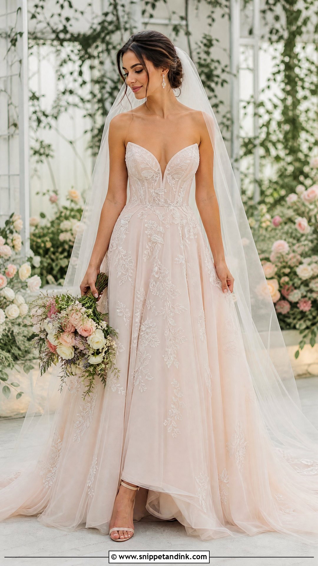 Colored V Corset Wedding Dress - Snippet and Ink - 20 V Corset Wedding Dress Ideas