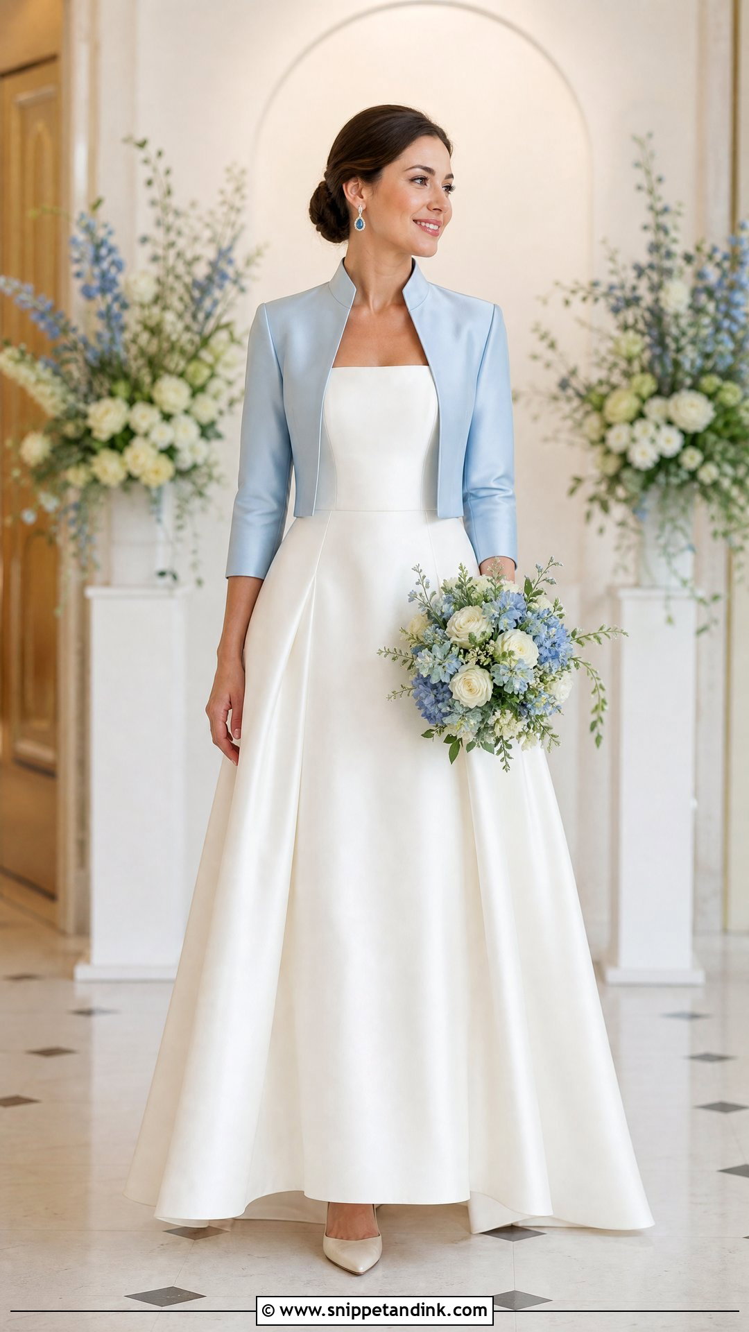 Colored Wedding Bolero Jacket With Ivory Gown - Snippet and Ink - 20 Wedding Bolero Jacket Ideas