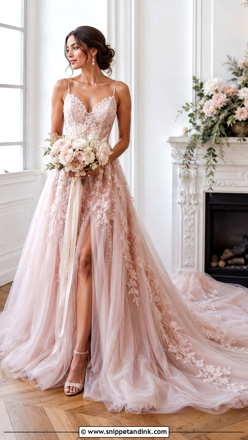 Colored Wedding Dress With Long Train - Snippet and Ink - 25 Long Train Wedding Dress Ideas