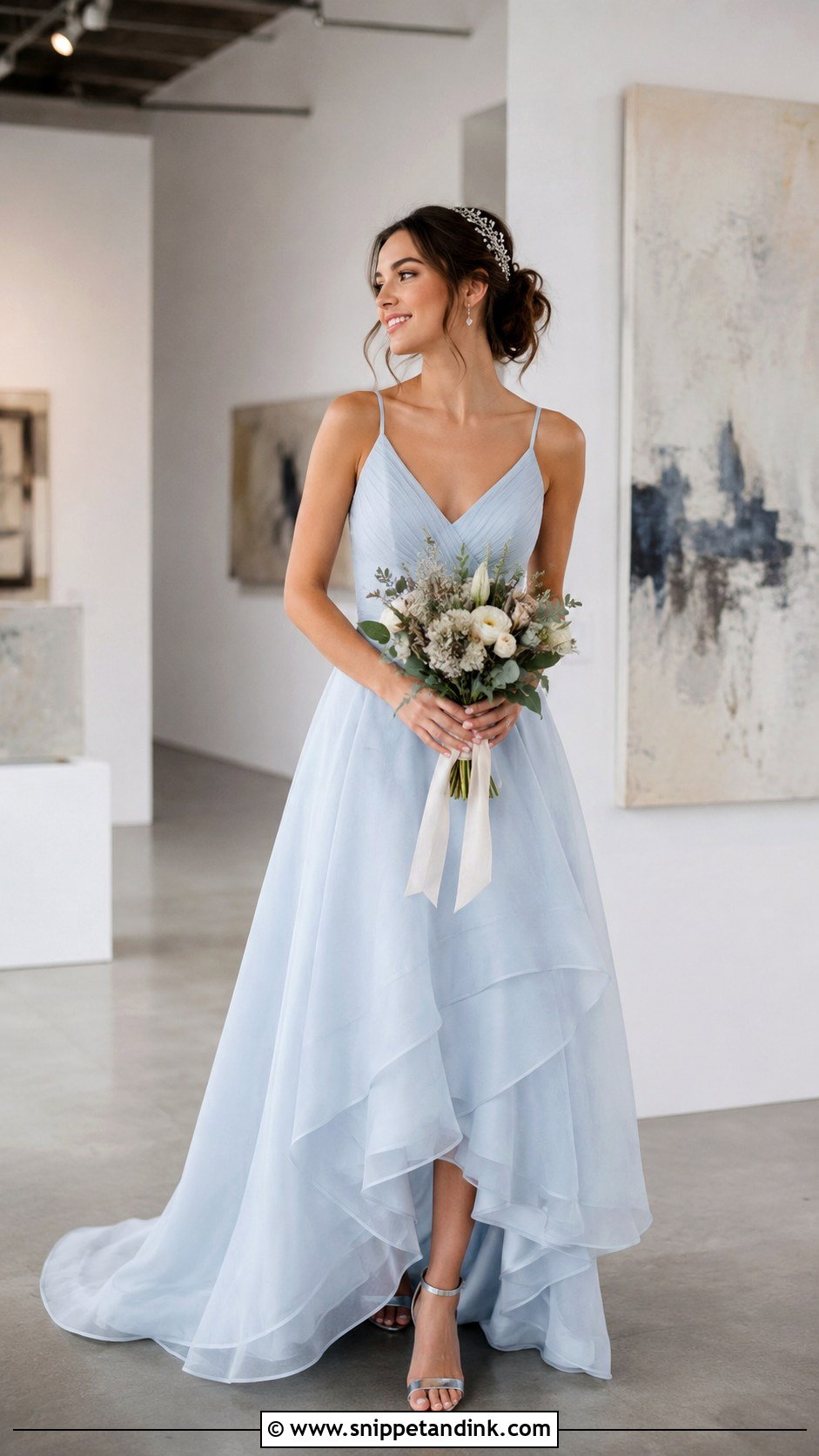 Colored Wedding Dress With Metallic Accessories - Snippet and Ink - 20 Dress for Marriage Ideas