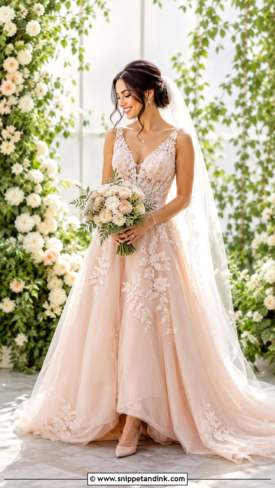 Colored Wedding Dress With Neutral Shoes - Snippet and Ink - 25 Wedding Dress Style Ideas