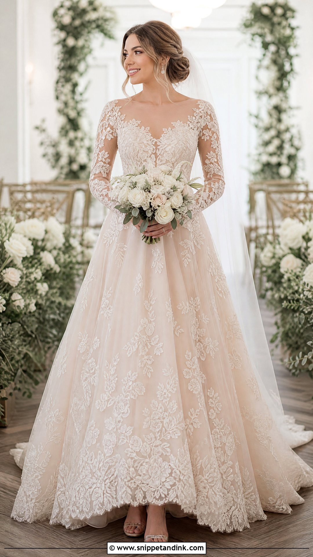 Colored Wedding Dress with Mesh Sleeves - Snippet and Ink - 20 Wedding Dress with Mesh Sleeves