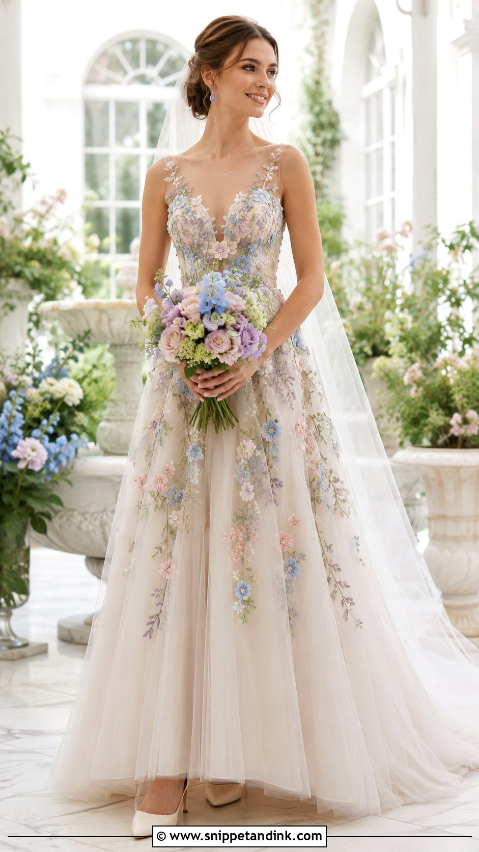 Colorful 3D Lace Wedding Dress - Snippet and Ink - 20 3D Lace Wedding Dress Ideas