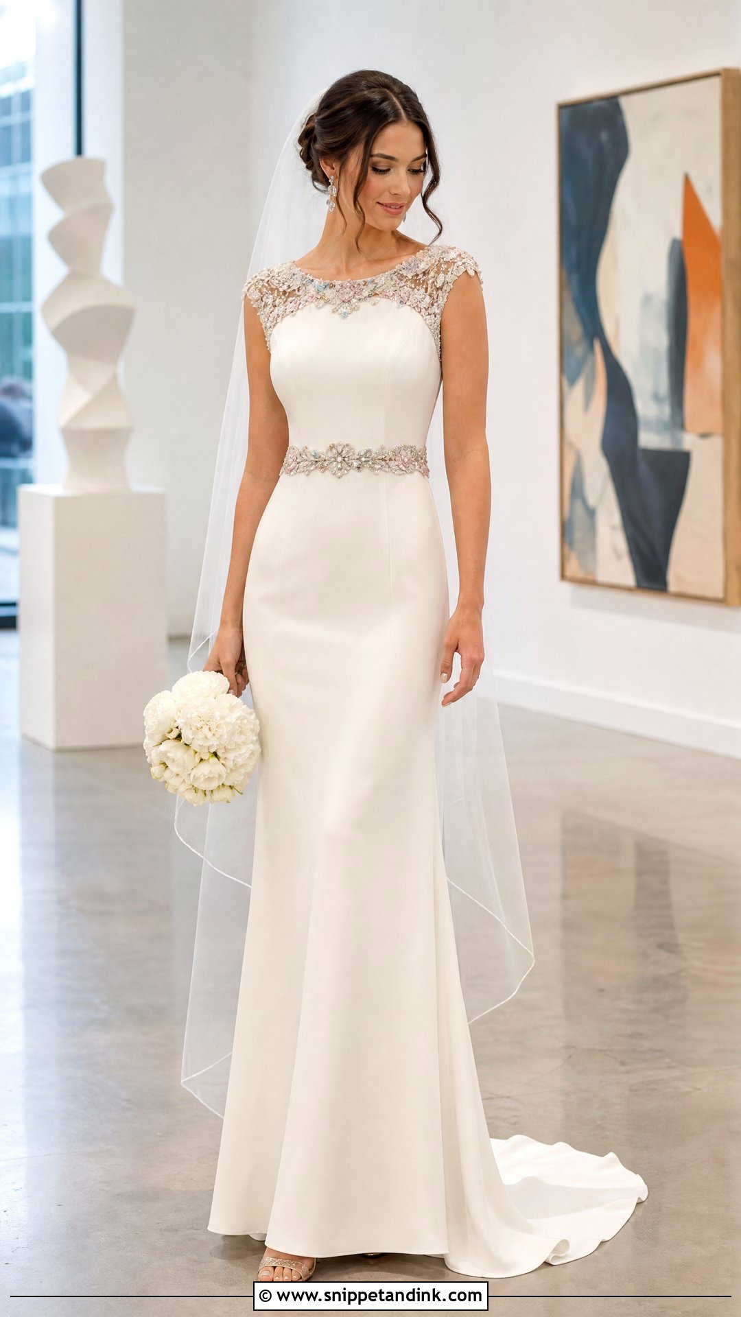 Colorful Beaded Wedding Dress - Snippet and Ink - 20 Pop of Color Wedding Dress Ideas