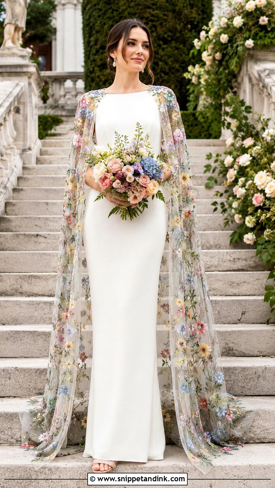Colorful Bridal Cape Dress - Snippet and Ink - 20 Colorful Bride Ideas