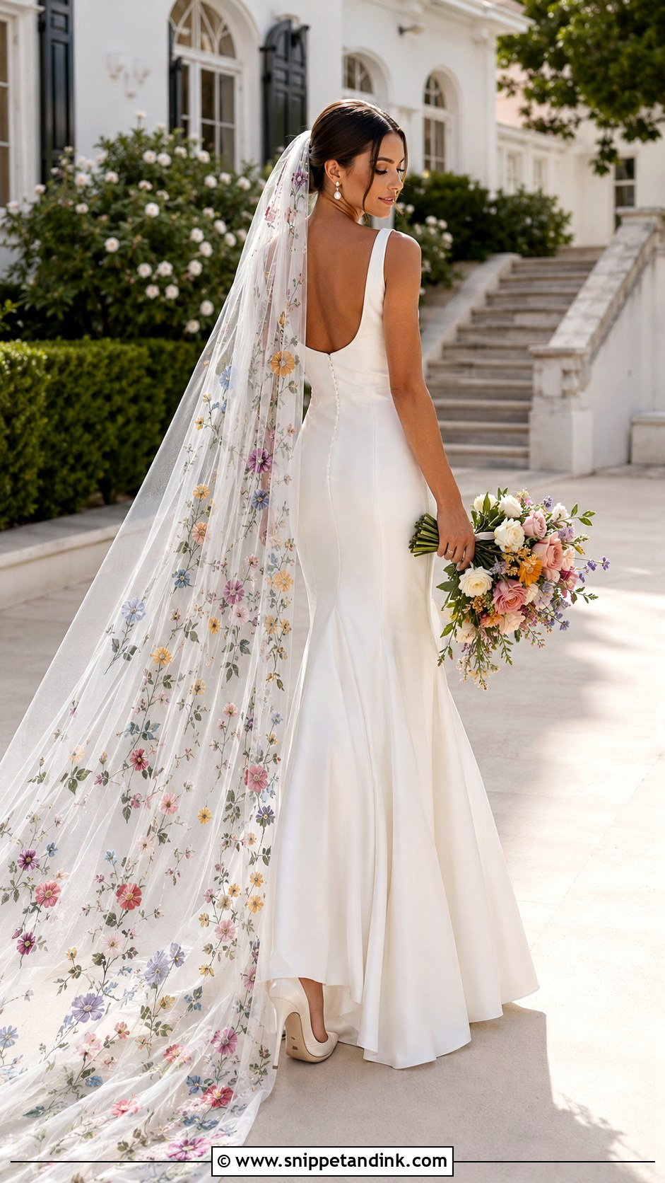 Colorful Bridal Veil Outfit - Snippet and Ink - 20 Colorful Bride Ideas